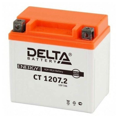 Аккумулятор мотоциклетный Delta CT1207.2 YTZ7S 12V 7Ah AGM