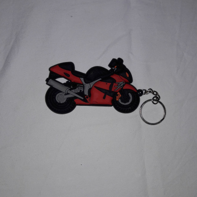Брелок  резиновый байк  красный