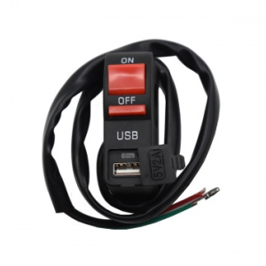 Кнопка стоп двигателя USB 5V2A с креплением на руль 