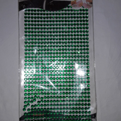 Наклейки набор стразы  green