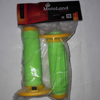 Грипсы  Motoland зелено-желтые